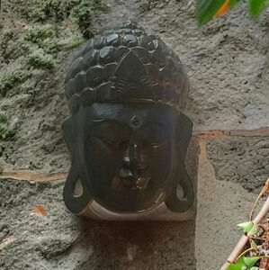Vintage Handcrafted Buddah Wood Art 11" x 7".5